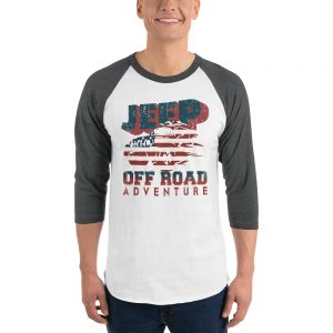 Jeep off Road 3/4 sleeve raglan shirt-Jeep Active