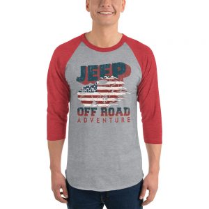 Jeep off Road 3/4 sleeve raglan shirt-Jeep Active