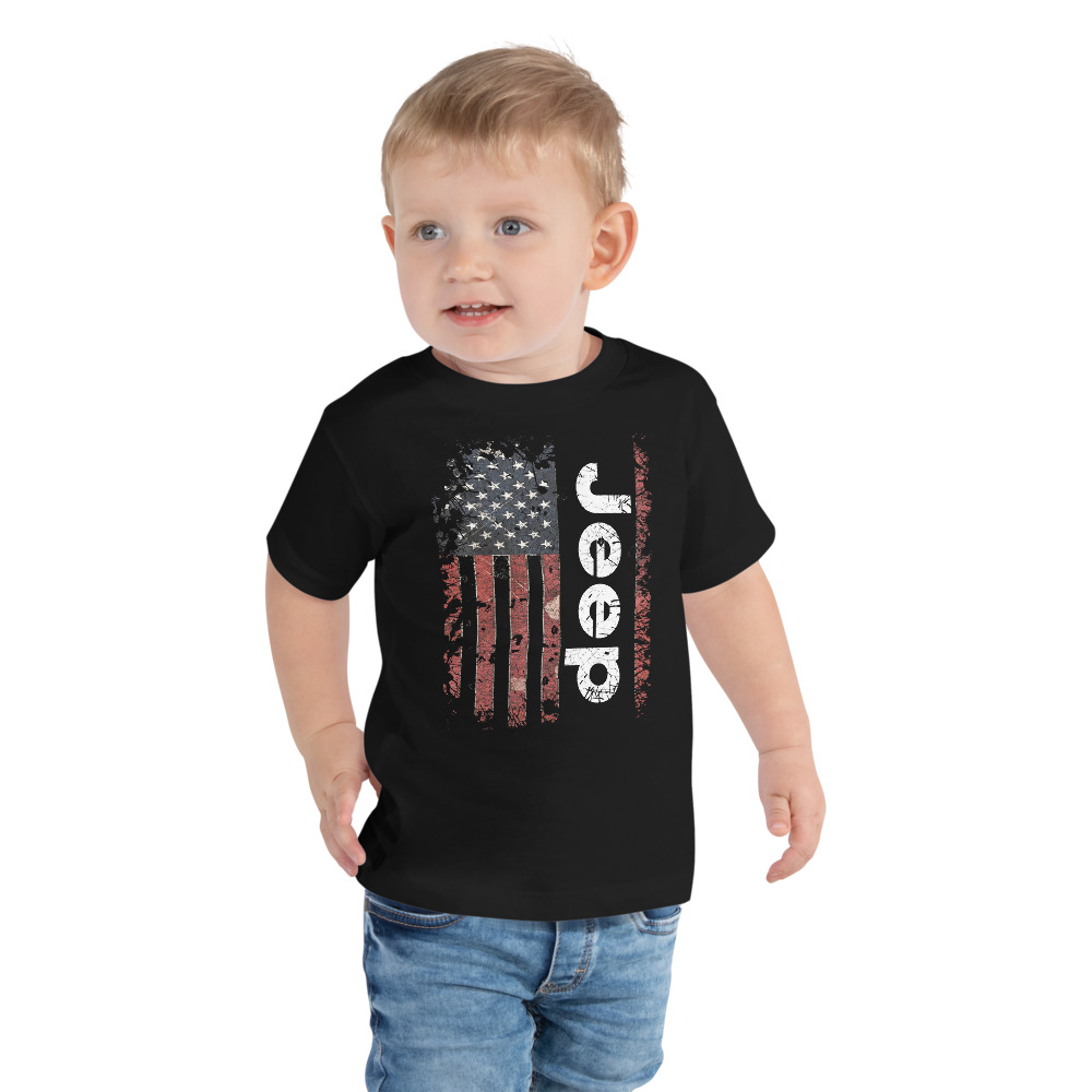 Jeep USA Flag Toddler Short Sleeve Tee-Jeep Active