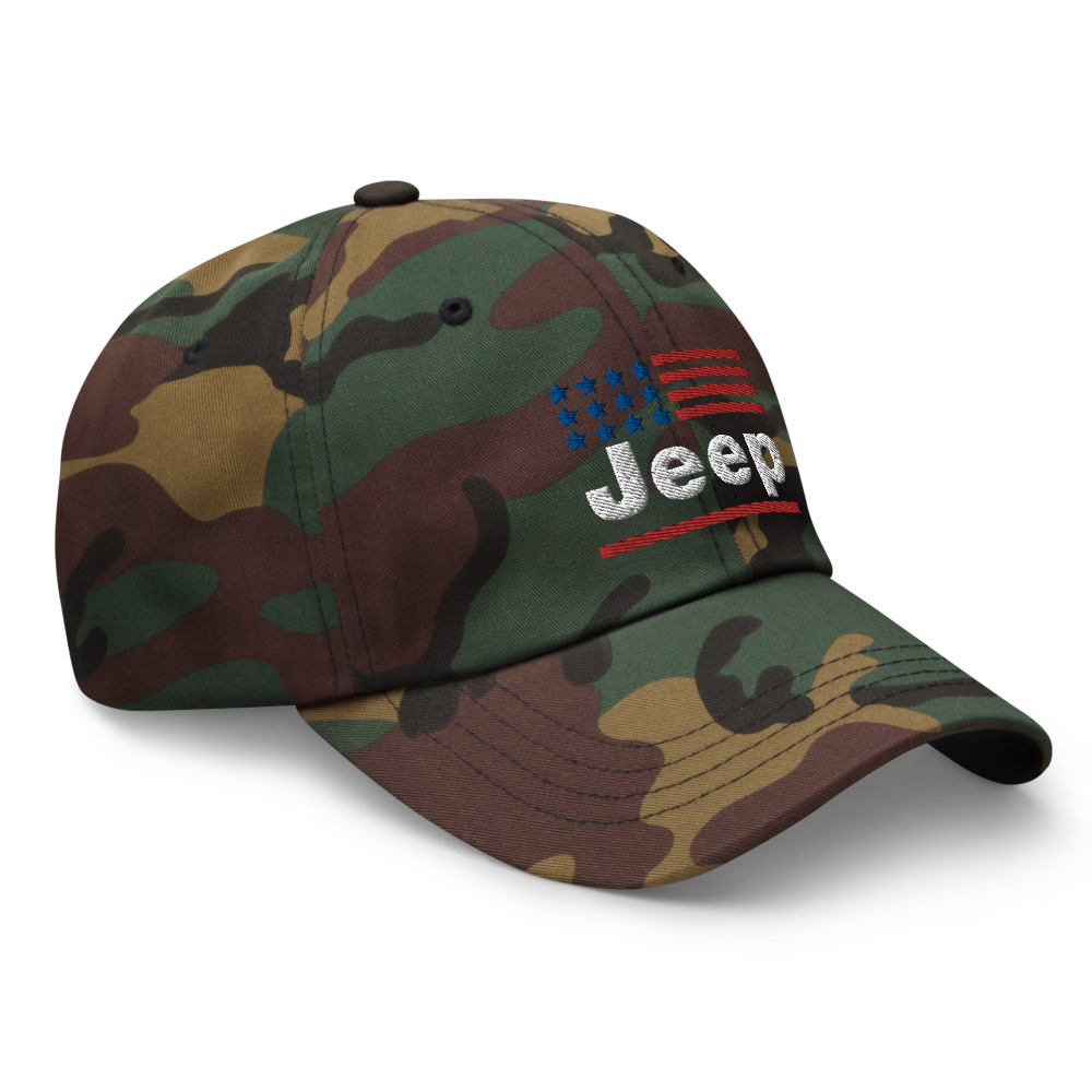 Jeep USA Flag Dad hat (Embroidered Dad Cap)-Jeep Active