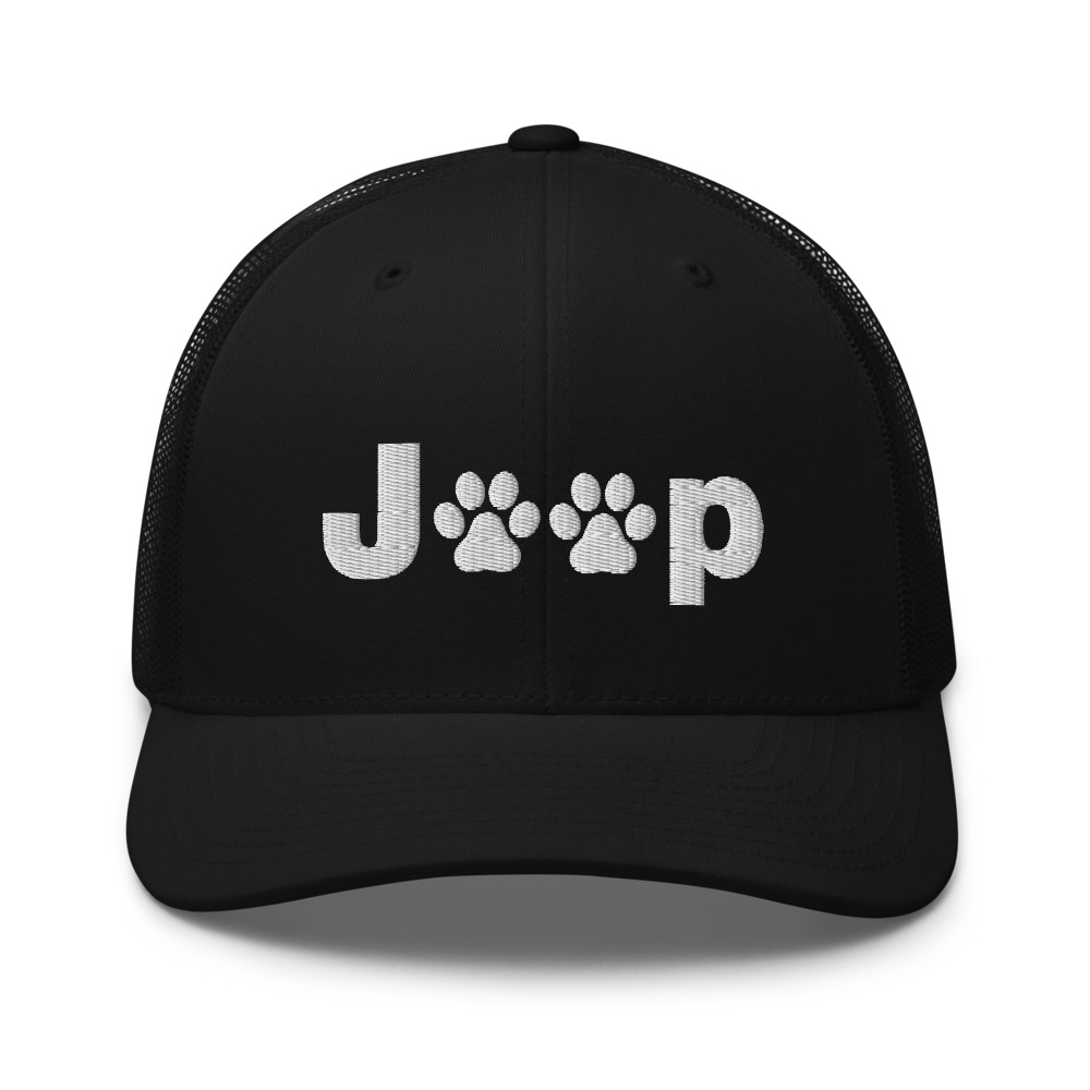 Jeep Hat (Embroidered Trucker Cap) Jeep Dog Paw Hat-Jeep Active