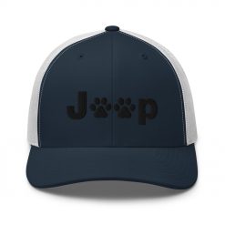 Jeep Hat (Embroidered Trucker Cap) Jeep Dog Paw Hat Trucker Cap-Jeep Active
