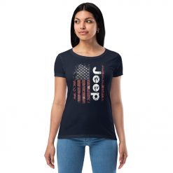 Jeep USA Flag Women’s fitted t-shirt-Jeep Active