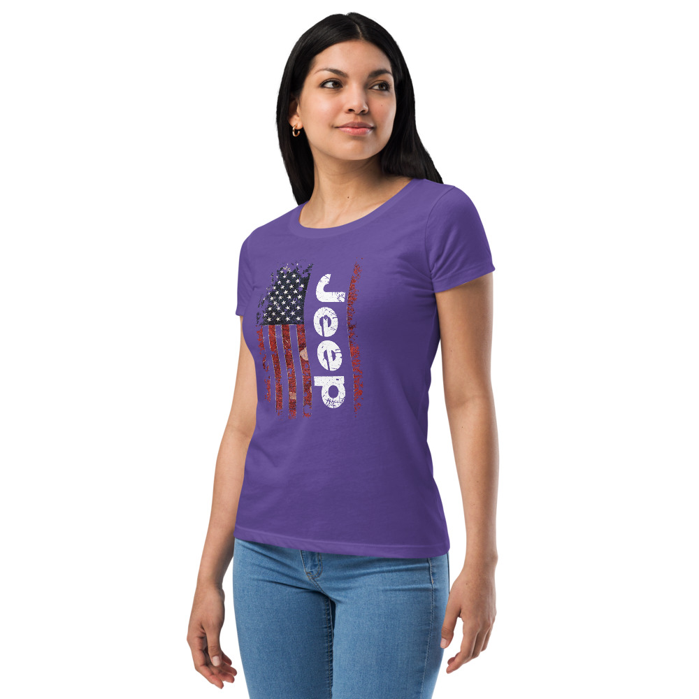 Jeep USA Flag Women’s fitted t-shirt-Jeep Active