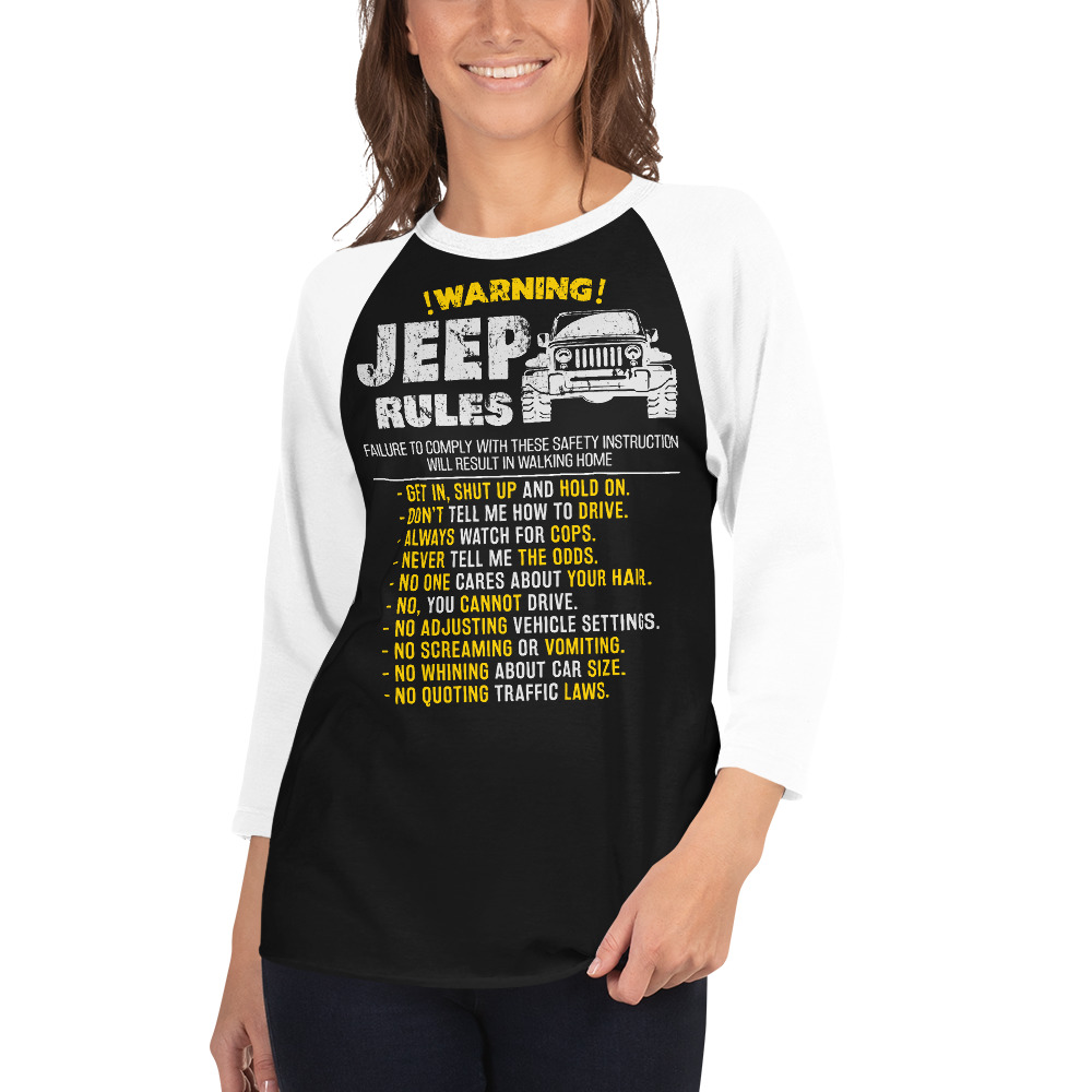 Jeep Rules 3/4 sleeve raglan shirt-Jeep Active
