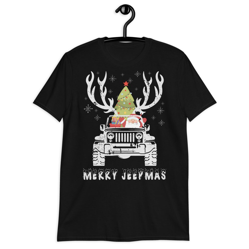 Jeep Christmas Shirt, Merry Jeepmas Short-Sleeve Unisex T-Shirt-Jeep Active