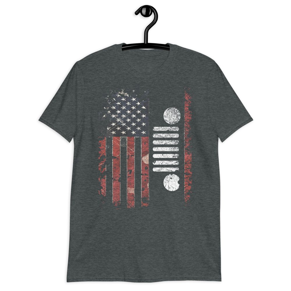 Jeep Shirt, American flag jeep Unisex T-Shirt-Jeep Active