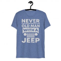 Never Underestimate an Old Man with a Jeep Shirt Tri-blend T-Shirt-Jeep Active