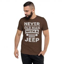 Never Underestimate an Old Man with a Jeep Shirt Tri-blend T-Shirt-Jeep Active