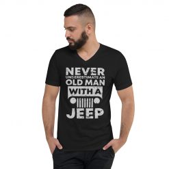 Never Underestimate an Old Man with a Jeep Shirt V-Neck T-Shirt-Jeep Active