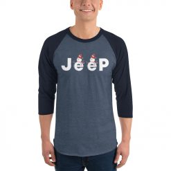 Jeep Christmas Shirt, Snowman jeep 3/4 sleeve raglan shirt-Jeep Active