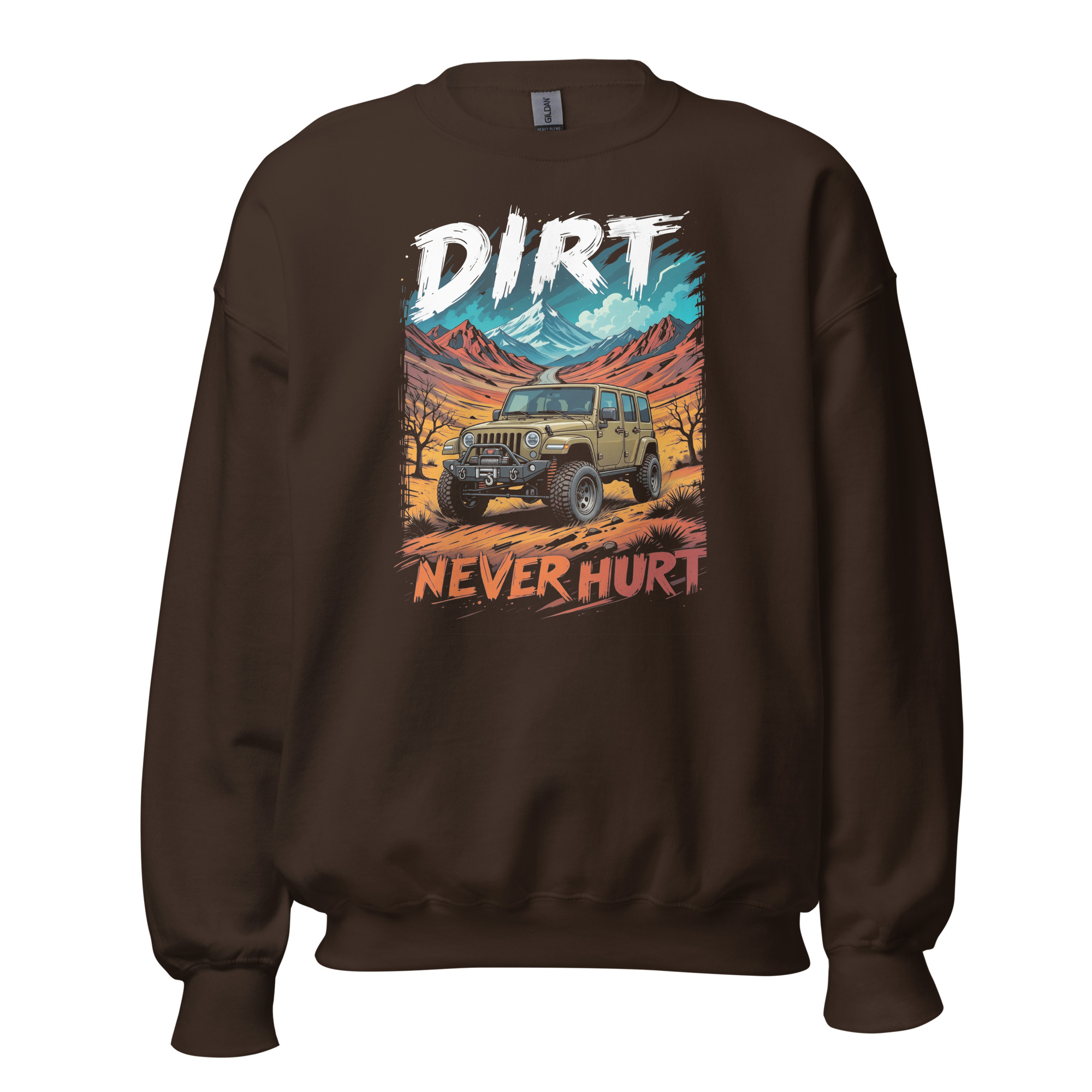 unisex crew neck sweatshirt dark chocolate front 6a10689a96451.jpg