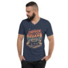 unisex v neck tee navy front 69f517553bc3b.jpg