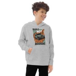 Built Not Bought - Sandstone Mountain 4X4 Kids Fleece Hoodie - Athletic Heather - Image 2