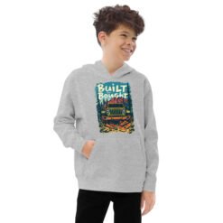 Built Not Bought - Pine Woods Off-Road Kids Fleece Hoodie - Athletic Heather - Image 2