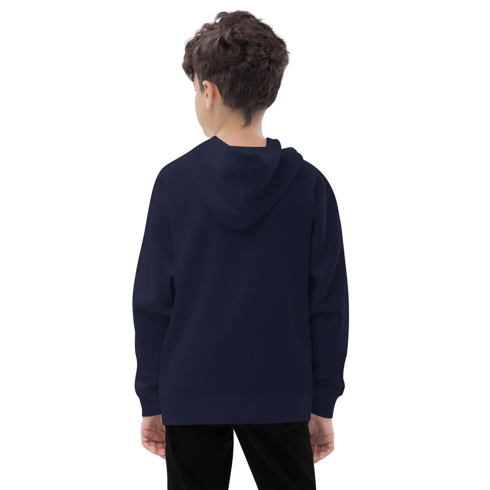 Dirt Never Hurt - Mountain Trail Off-Road Kids Fleece Hoodie - Black, Navy Blazer - Image 4
