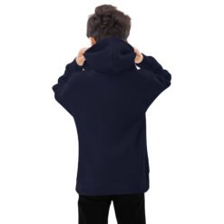 Explore The Uncharted - Mountain Pass Off-Road Kids Fleece Hoodie - Black, Navy Blazer - Image 4