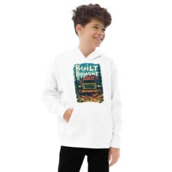 Built Not Bought - Pine Woods Off-Road Kids Fleece Hoodie - White - Image 1