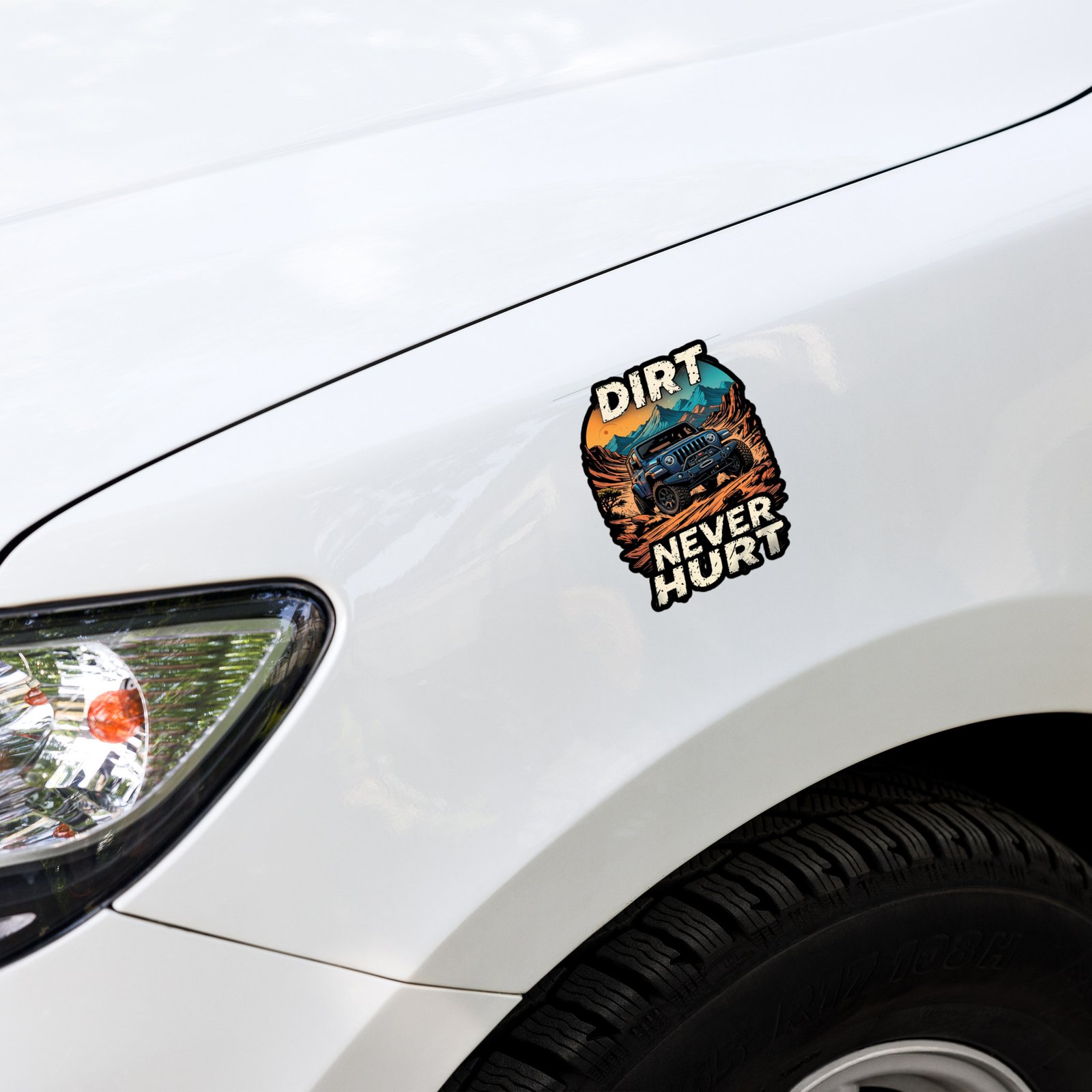 Dirt Never Hurt - Blue 4X4 Rig Off-Road Sticker - Image 1