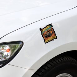 Explore The Uncharted - Orange 4X4 Overland Rig Sticker - Image 1