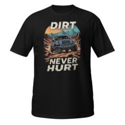 Dirt Never Hurt - Blue Rig 4X4 Trail Unisex T-Shirt - Black - Image 2