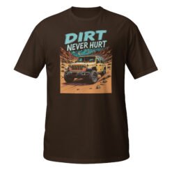 Dirt Never Hurt - Yellow Rig 4X4 Trail Unisex T-Shirt - Dark Chocolate - Image 5