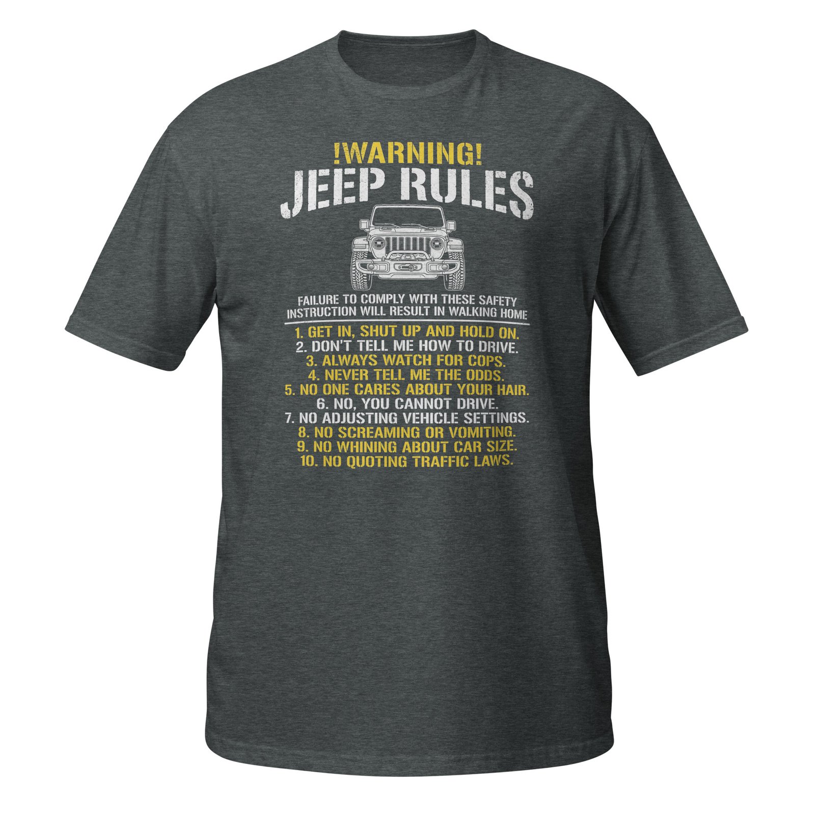 Off-Road Rules Soft Tee - Unisex Fit - Dark Heather - Image 5