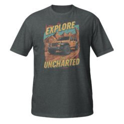 Explore The Uncharted - Explore Uncharted 4X4 Unisex T-Shirt - Dark Heather - Image 7