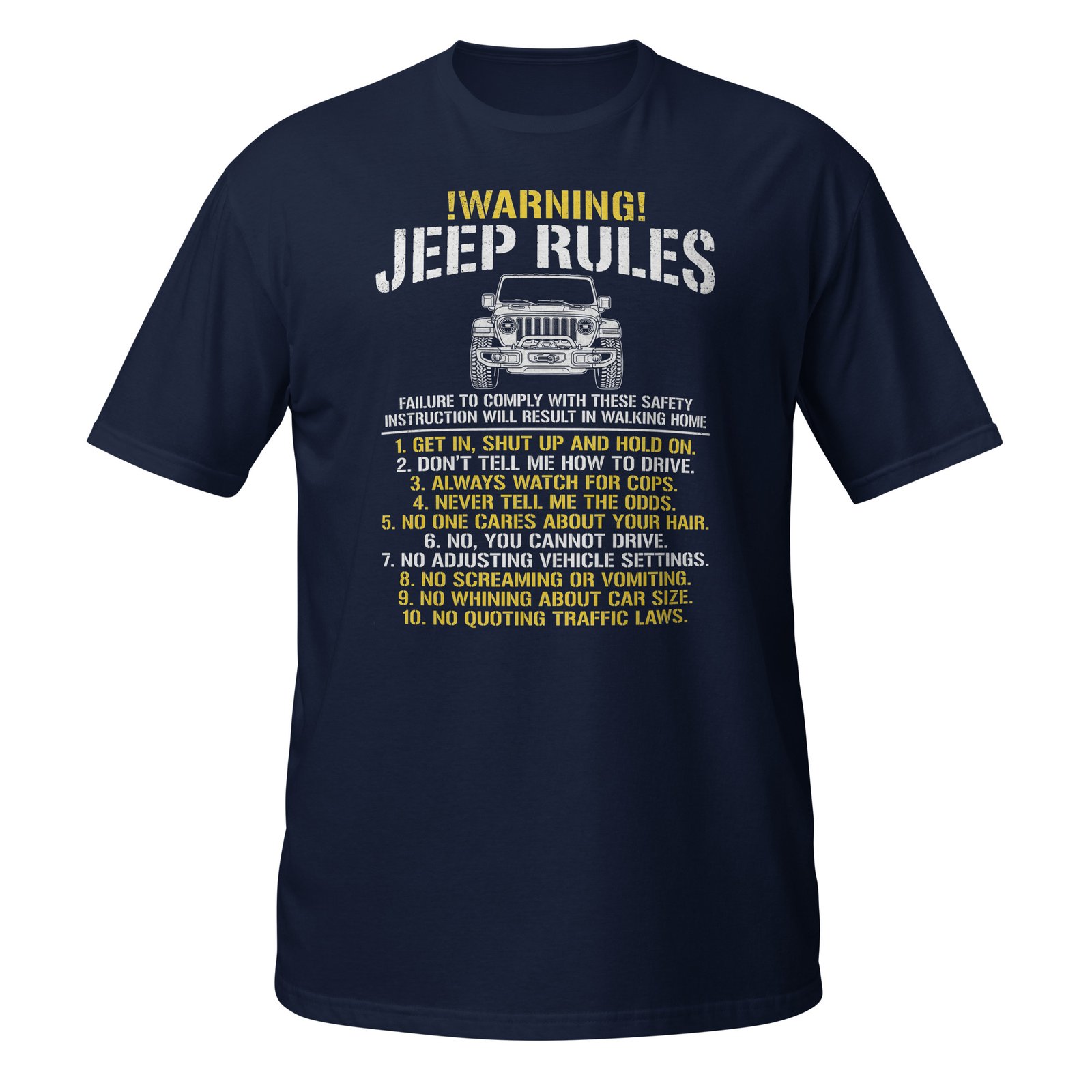 Off-Road Rules Soft Tee - Unisex Fit - Navy - Image 3