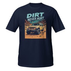 Dirt Never Hurt - Yellow Rig 4X4 Trail Unisex T-Shirt - Navy - Image 1