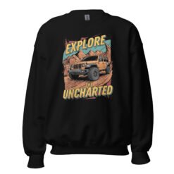Explore The Uncharted - Overland Expedition Off-Road Unisex Sweatshirt - Black - Image 2