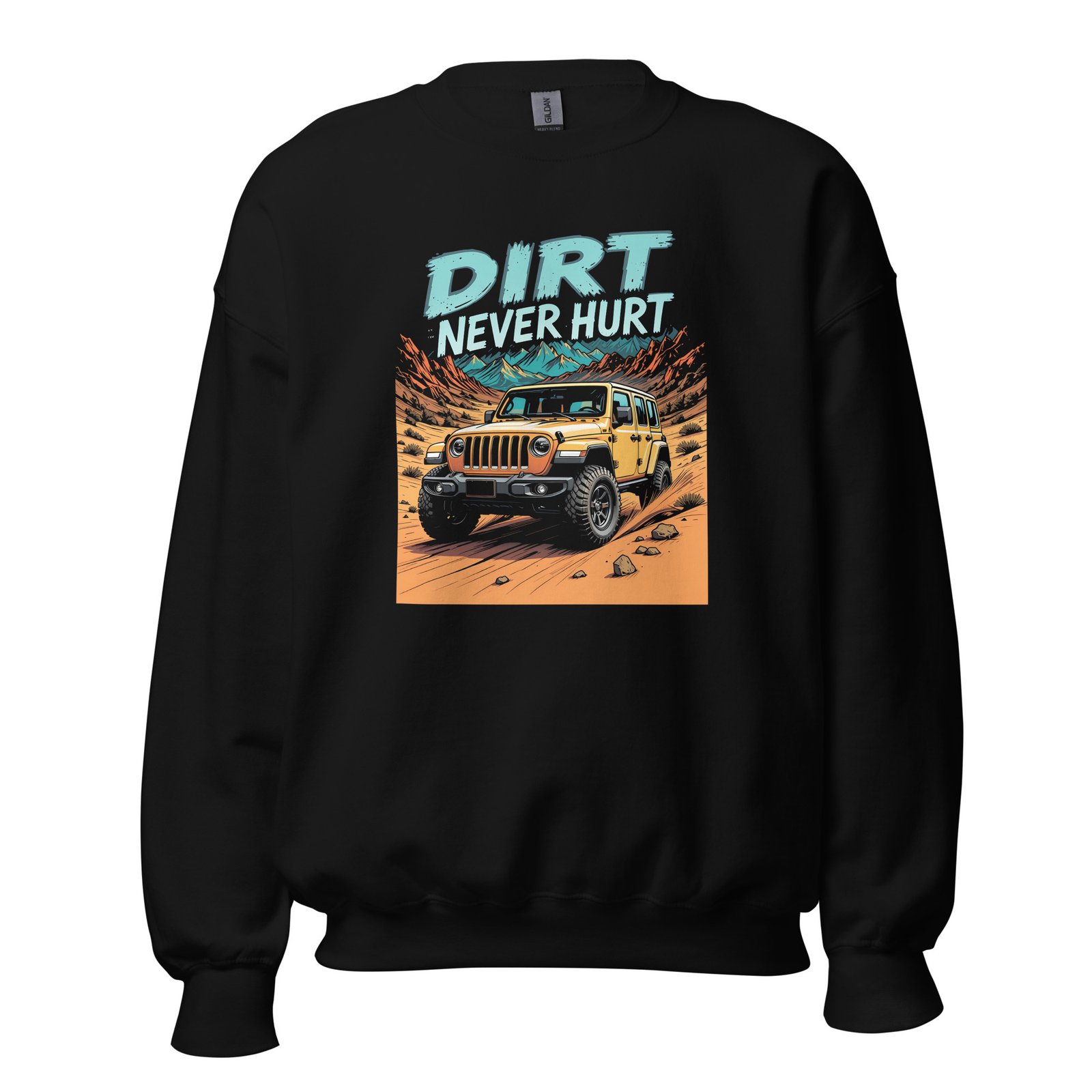 Dirt Never Hurt - Amber Crawler 4X4 Unisex Sweatshirt - Black - Image 1