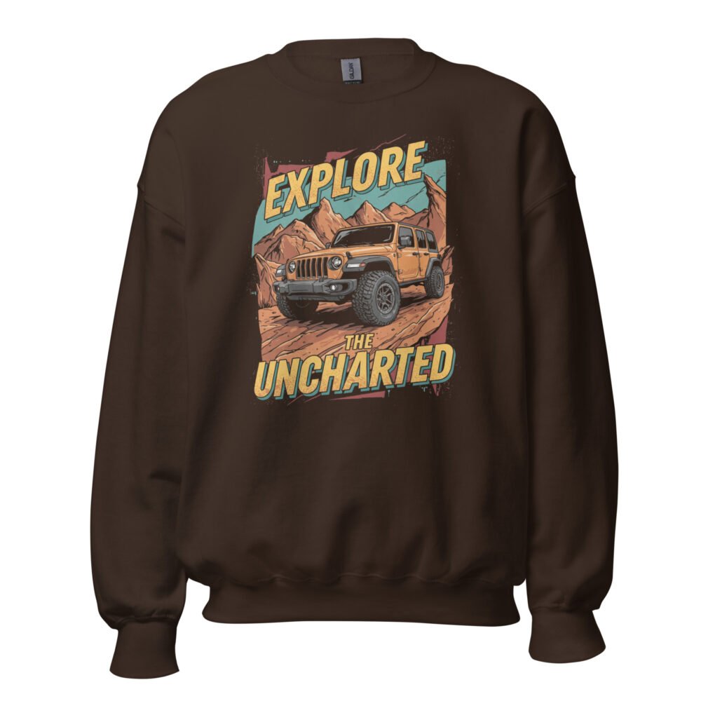 Explore The Uncharted - Overland Expedition Off-Road Unisex Sweatshirt - Dark Chocolate - Image 1