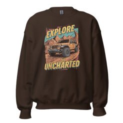 Explore The Uncharted - Overland Expedition Off-Road Unisex Sweatshirt - Dark Chocolate - Image 1