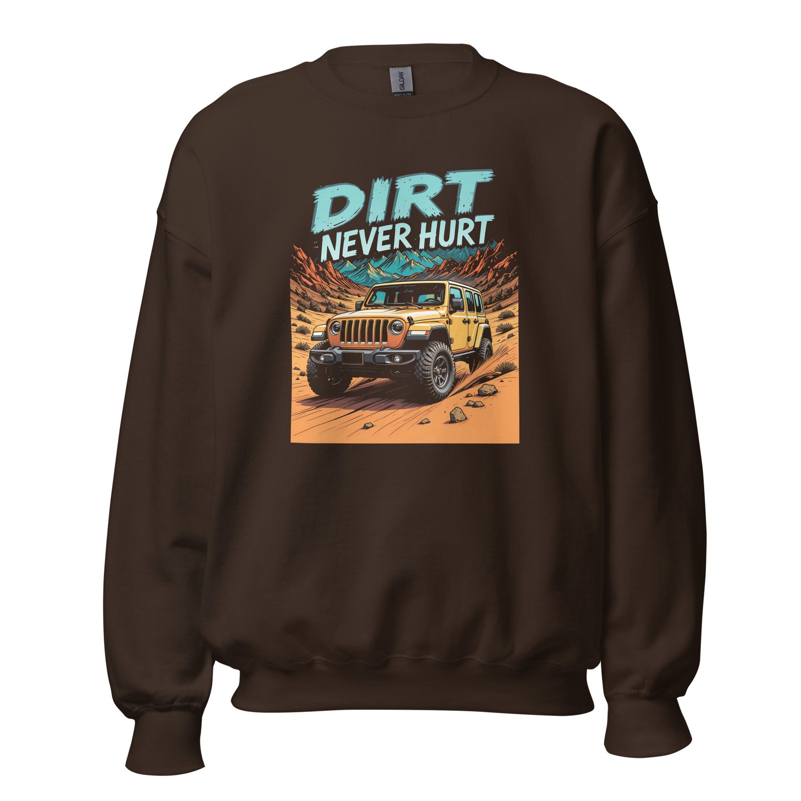 Dirt Never Hurt - Amber Crawler 4X4 Unisex Sweatshirt - Dark Chocolate - Image 5