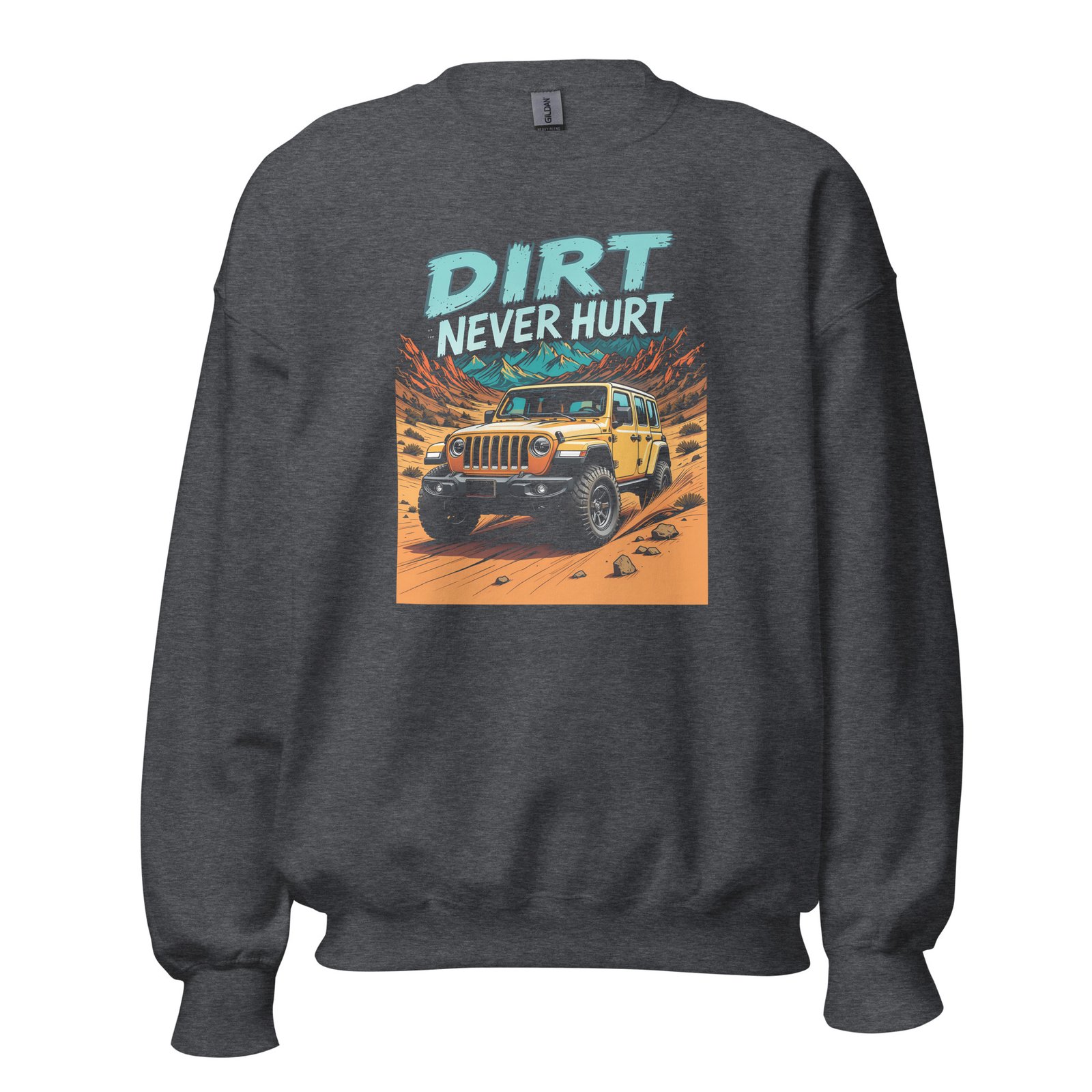 Dirt Never Hurt - Amber Crawler 4X4 Unisex Sweatshirt - Dark Heather - Image 7