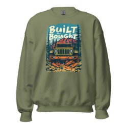 Built Not Bought - Amber 4X4 Mountain Rig Unisex Sweatshirt - Military Green - Image 1