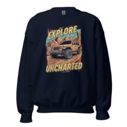 Explore The Uncharted - Overland Expedition Off-Road Unisex Sweatshirt - Navy - Image 4