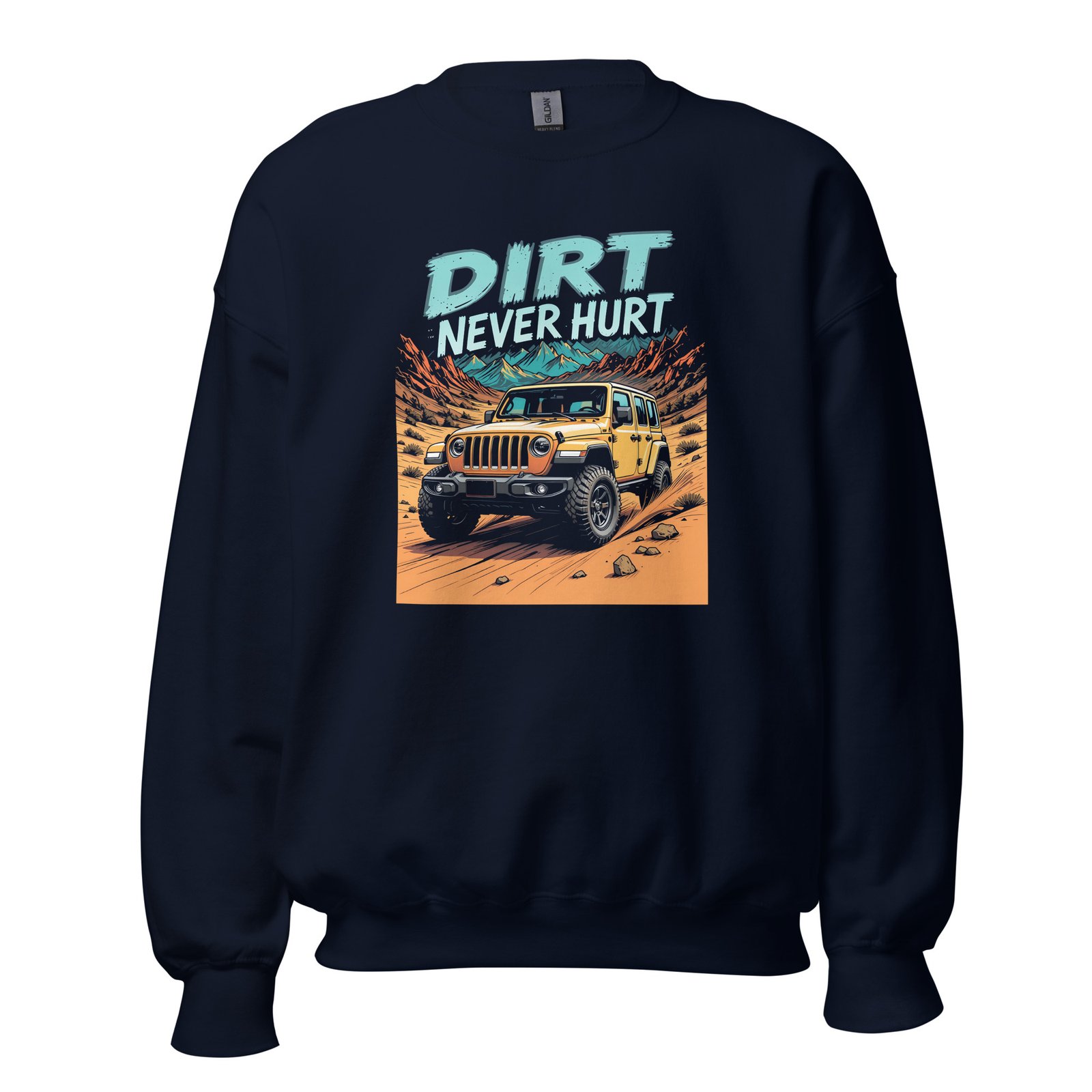 Dirt Never Hurt - Amber Crawler 4X4 Unisex Sweatshirt - Navy - Image 3