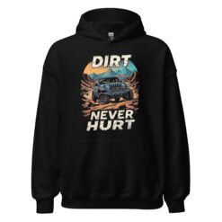 Dirt Never Hurt - Blue Rig Off-Road Unisex Hoodie - Black - Image 2