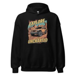 Explore The Uncharted - Uncharted Territory Off-Road Unisex Hoodie - Black - Image 1