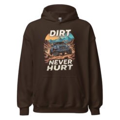 Dirt Never Hurt - Blue Rig Off-Road Unisex Hoodie - Dark Chocolate - Image 5