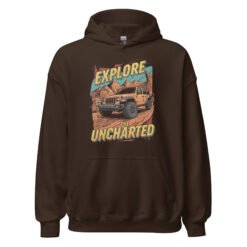 Explore The Uncharted - Uncharted Territory Off-Road Unisex Hoodie - Dark Chocolate - Image 5