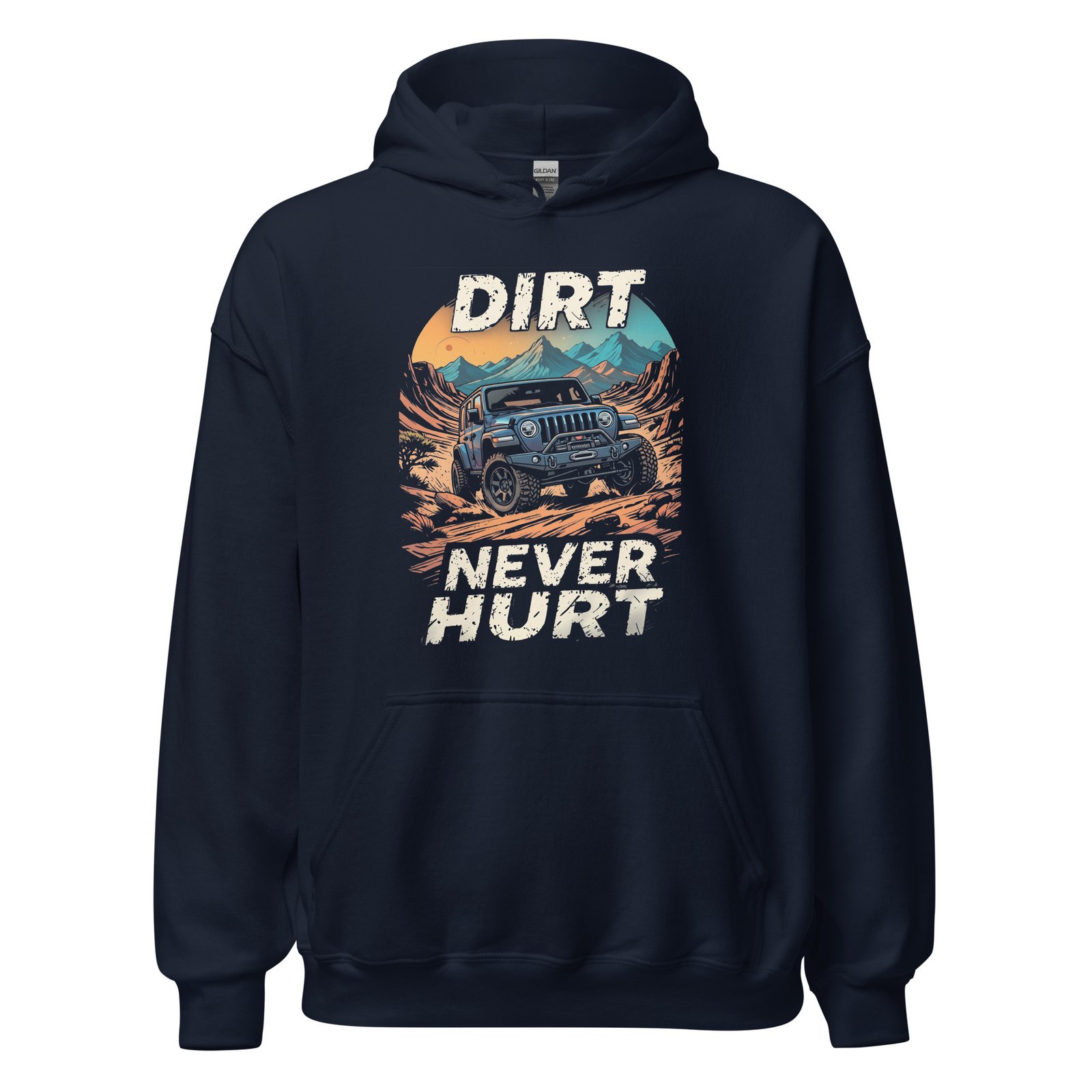 Dirt Never Hurt - Blue Rig Off-Road Unisex Hoodie - Navy - Image 1
