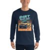 Dirt Never Hurt - Teal Mountain Off-Road Men's Long Sleeve Shirt - Navy - Image 1