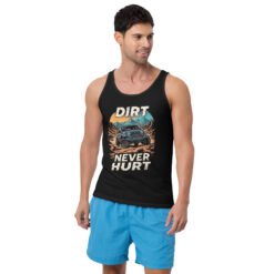 Dirt Never Hurt - Sunset Desert 4X4 Rig Unisex Tank Top - Black - Image 2