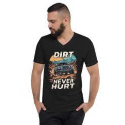 Dirt Never Hurt - Mud Terrain Off-Road Unisex V-Neck Shirt - Black - Image 2