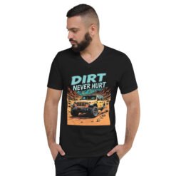Dirt Never Hurt - Desert Arroyos Off-Road Unisex V-Neck Shirt - Black - Image 2