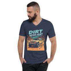 Dirt Never Hurt - Desert Arroyos Off-Road Unisex V-Neck Shirt - Navy - Image 1