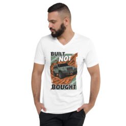 Built Not Bought - Rock Crawling Off-Road Unisex V-Neck Shirt - White - Image 1